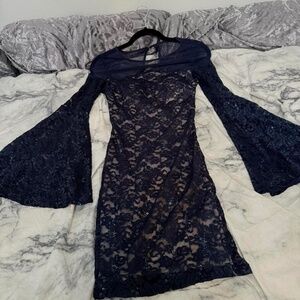 Women's Navy Lace Dress